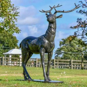Sculpture de renne grandeur nature en bois de cerf moulé à la main pour la décoration de jardin, figurine d'animal de grande taille, fabrication de décorations extérieures - Product Image 4