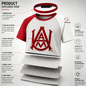 Ropa griega para hombre, camiseta formal negra de manga corta AAMU |   Camiseta de Cuello Redondo, Corte Regular, 100% Algodón Jersey, 300g, Antiarrugas - Product Image 6