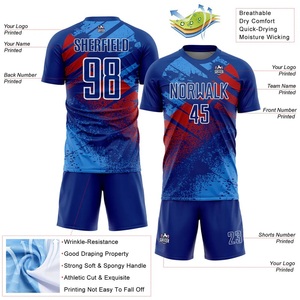 Ensemble d'uniformes de football OEM pour équipes, maillot et short personnalisés avec logo imprimé pour les écoles, les clubs et les tournois - Product Image 4