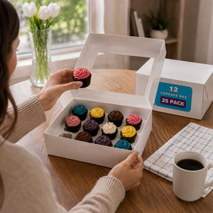 Cajas para Pasteles de Cartón Rígido Ecológicas Personalizadas con Ventana, Cierre Magnético, Impresión Offset con Logotipo, Embalaje de Grado Alimenticio - Product Image 4