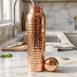 Ayurveda 100% Pure Hammered <b>Copper</b> Water <b>Bottle</b> Ayurvedic Detox <b>Drinking</b> <b>Bottle</b> , Eco Friendly Reusable <b>Copper</b> Drinkware - Product Image 6