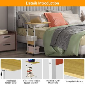C 3-Tier scrivania del computer portatile tavolo piccolo Snack sottile tavolo per divano letto per piccoli spazi in camera da letto e soggiorno - Product Image 6