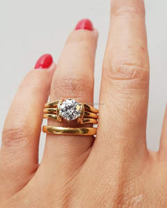 IGI/GIA Lab Grown Cut Diamond Vintage 14K Anillo de boda/compromiso amarillo Unisex Oro blanco fino para fiesta de aniversario-Worthy - Product Image 1