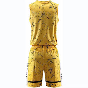 Basketball Uniform Adult Match Jersey Shorts Set Basketball Uniform Mesh <b>Panel</b> Jersey Shorts - Product Image 3