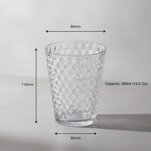 [Holar] Taiwan Made Luxury Glass-Like Clarity Diamond Embossed Design 13oz <b>Plastic</b> <b>Drinking</b> <b>Cups</b> for Bars Cafes Outdoor - Product Image 3