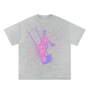 T-shirt surdimensionné délavé à l'acide, nouveau design, personnalisé, uni, grande taille, vintage, en coton épais – Offre spéciale - Product Image 4