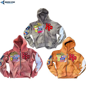 เสื้อฮู้ดซิปแบบยูนิเซ็กซ์ ผ้าฝ้ายฟลีซ 100% สำหรับฤดูหนาว สีพื้น ปักโลโก้ได้ตามสั่ง เสื้อซิปเปล่า ขายส่ง - Product Image 6