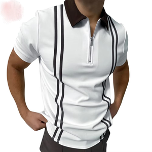 Polo de Hombre, Corte Ajustado, con Cierre, Transpirable, para Verano, de Alta Calidad, Informal, con Logotipo Personalizado, Mezcla de Algodón y Poliéster - Product Image 1