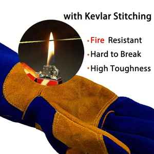 Guantes de seguridad, guantes de trabajo resistentes a cortes, guantes de cuero de vaca - Product Image 4