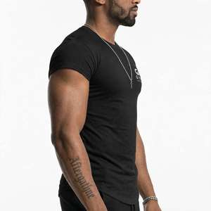 T-shirts personnalisés GYM ACTIVE, 95% coton, 5% élasthanne, 180g, vêtements de sport, ourlet incurvé, coupe ajustée, compression musculaire - Product Image 5