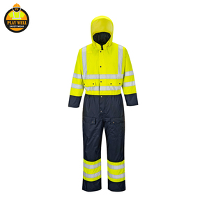 Vêtements de travail d'hiver haute visibilité à manches longues, combinaisons de travail imperméables pour la construction - Product Image 3