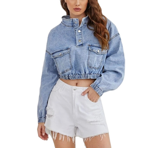 Women's PU Leather Motorcycle Trucker Jacket Full Sleeve Slim Fit Zipper Closure Solid Color <b>Drop</b> Shoulder Short Length Utility - Product Image 1