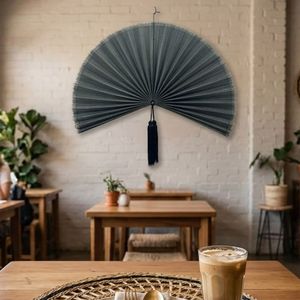Ventilador de Pared Decorativo de Bambú Más Vendido – Ventilador de Bambú Grande Hecho a Mano Estilo Boho para Decoración de Pared y Artículos de Decoración del Hogar - Product Image 1