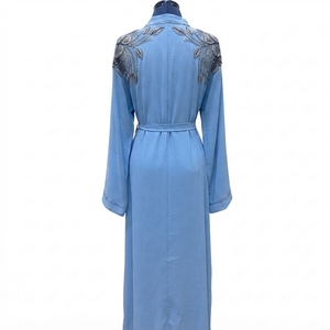 Luxury Modest Wear Women's Kaftan <b>Abaya</b> with Decorative Bead Embroidery Polyester Spring - Product Image 2