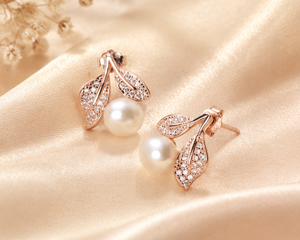 Pendientes de Perlas de Agua Dulce con Baño de Oro Rosa y Plata de Ley 925, con Detalles de Diamantes CZ, Elegantes, para Mujer, Regalo de Joyería - Product Image 3