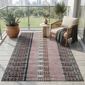 Alfombra de lana hecha a mano con patrones multicolor únicos y textura afelpada para interiores de sala de estar, dormitorio y oficina. - Product Image 5