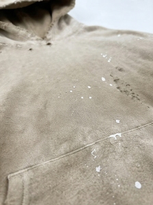 Sudadera con capucha beige desgastada para hombre, estilo oversize, de forro polar, lavada, tipo jersey, fabricación de ropa personalizada al por mayor - Product Image 6