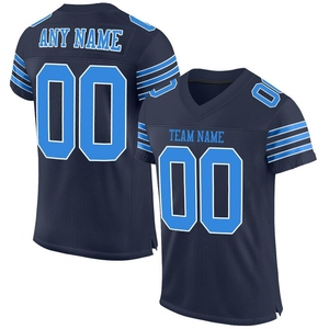 Venta al por Mayor Directa de Fábrica OMMIZ INDUSTRY, Jersey de Fútbol Americano Personalizado en Negro, Gris Claro y Azul Pantera, Auténtico - Product Image 3