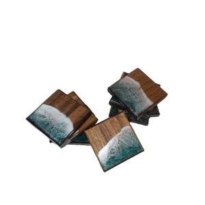 El mejor posavasos de madera único para bebidas, resina epoxi, el mejor posavasos, taza de madera, té, cerveza, café, el mejor posavasos - Product Image 2