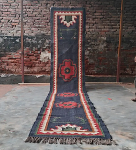 Colorful Geometric Southwestern Stair <b>Runner</b> Rug Navajo Style Boho Tribal Wool Carpet Rustic Farmhouse Hallway Decor <b>Runner</b> - Product Image 3