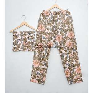 Camisa de Manga Larga para Mujer, 100% Algodón, Transpirable, Suave, de Secado Rápido, con Estampado Floral, Cierre con Cordón y Cuello Camisero, Venta al Por Mayor - Product Image 5