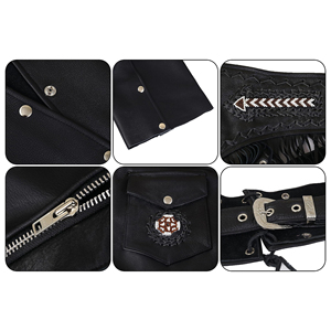 2026 New Design Windproof Leather <b>Chaps</b> for Men Plus Size Solid Color Factory Made by Professional Manufacturer - Product Image 5