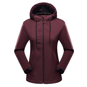 Veste softshell à capuche pour homme et femme, doublée de polaire, coupe-vent, résistante à l'eau, manteau d'extérieur noir, gris, olive, violet, personnalisable OEM - Product Image 1