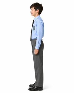 Conjunto de uniforme escolar formal para niños, camisa azul claro y pantalones grises, conjunto de uniforme escolar premium, camisa formal para niños. - Product Image 2