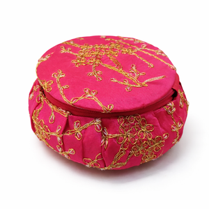 กล่องใส่เครื่องประดับหนัง PU หรูหราแบบพับได้ ปักลายด้วยมือ พร้อมซิป พกพาสะดวก เป็นมิตรกับสิ่งแวดล้อม - Product Image 1