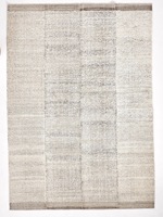 Tapis rectangulaire abstrait en laine fait main, moderne, texturé, ivoire, neutre, écologique, adapté aux animaux domestiques, antidérapant, antibactérien, faible odeur