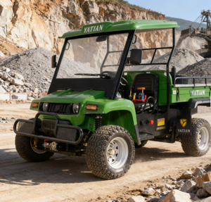 UTV électrique 4x4 pour ferme, 2 places, chariot utilitaire tout-terrain avec benne de chargement pour la patrouille agricole en vignoble - Product Image 4