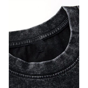 T-shirt Homme Streetwear Personnalisé Imprimé Uni Respirant Coupe Oversize Boxy Vintage Effet Vieilli Délavé au Soleil et à l'Acide 100% Coton - Product Image 4