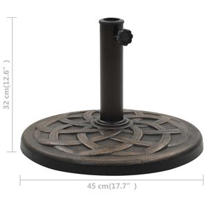 Base per Ombrellone da Patio in Poliresina Bronzata Rotonda e Resistente, 24,3 Libbre - Accessorio di Alta Qualità per Arredamento Esterno - Product Image 6