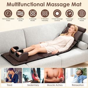 9 Modes Full Body Shiatsu Massage Chair <b>Pad</b> with Inflatable Lumbar Support and Heat Therapy <b>for</b> Back <b>Hip</b> Leg Massagers - Product Image 1