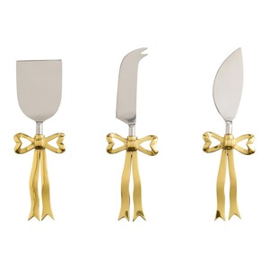 Juego de Cuchillos para Queso de Acero Inoxidable con Mangos Dorados, Herramientas para Queso Ecológicas y Personalizables para Contacto con Alimentos - Product Image 1