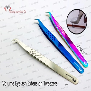 แหนบต่อขนตาไทเทเนียมสีฟ้าหลายสีเงินพร้อมชื่อแบรนด์ตามสั่ง - Product Image 1