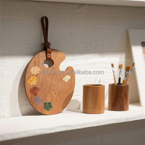 Paleta <span class=keywords><strong>de</strong></span> Madera Ovalada Personalizable para Pintura <span class=keywords><strong>de</strong></span> Acuarela/Óleo/Acrílica, Ligera y Fácil <span class=keywords><strong>de</strong></span> Limpiar, Ideal para Promociones - Product Image 4