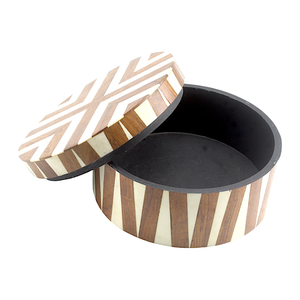 Vintage Style Wooden Bone Inlay Jewelry <b>Box</b> with Intricate Handmade Pattern for Necklace Ring & <b>Bracelet</b> Storage - Product Image 3