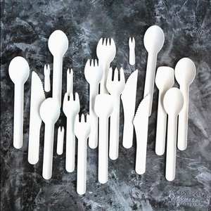 Fourchette en papier compostable jetable de 155 mm, robuste, écologique et résistante à la chaleur pour événements durables et restaurants de traiteur - Product Image 4