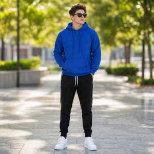 Sweat-shirt molletonné 100 % coton 230 GSM de haute qualité, personnalisable avec logo, écologique, avec poche, style décontracté ample, grande taille, pour l'hiver - Product Image 2