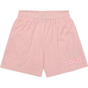 Shorts de sport pour hommes en toile respirante, taille mi-haute élastique, 100 % polyester, pour le basketball et la course à pied, couleur noire, haute qualité - Product Image 4