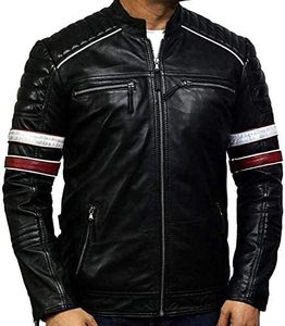 Chaqueta de Motociclista de Cuero Acolchada para Hombre, Estilo Urbano Informal - Product Image 3
