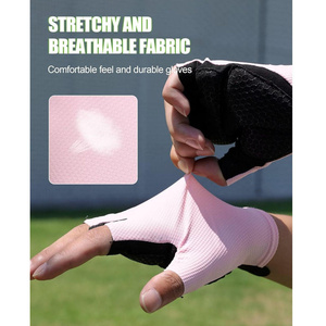 Bike Gloves for Women Shock Absorbing Pad Finger Less Cycling Gloves Polyester Breathable Half Finger - Product Image 5