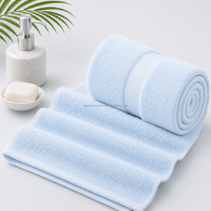 Wholesale Jacquard Solid Color Cotton 500 GSM Terry <b>Bath</b> Towel <b>Set</b> Luxury Hotel Spa Towels Quick-Dry Sand Free Wearable OEM - Product Image 1