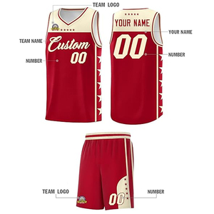 Conjunto de Uniforme de Baloncesto Personalizado con Logotipo, Nombre, Número, Placa, Impresión por Sublimación, Bordado 3D, Ropa Deportiva Universitaria, 100% Poliéster, Cuello en V - Product Image 3