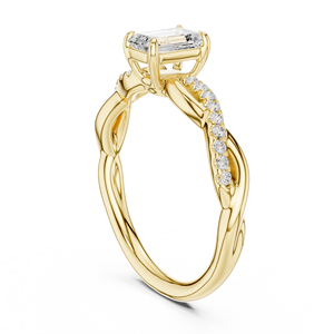 Anillos de Boda Clásicos Aries Jewel, Oro Amarillo de 14K, Diamante Cultivado en Laboratorio IGI con Corte Esmeralda de 0.50CT, Anillos de Compromiso para Ella - Product Image 4