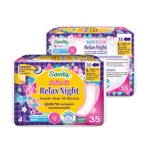 Precio al por Mayor Sanita Soft and Fit Relax Night Wing 35cm, Toalla Sanitaria Desechable de Algodón Orgánico Súper Absorbente, 4 Piezas - Product Image 3