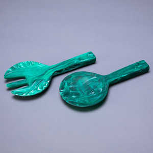 Juego de cucharas para ensalada artesanales, ecológicas, aptas para lavavajillas, tenedores para ensalada, utensilios de cocina, hechos en India. - Product Image 2