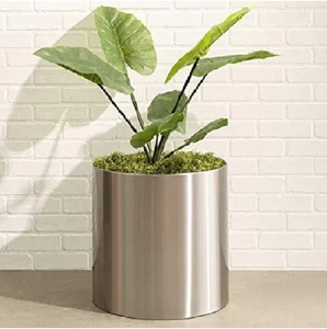 Supports de fleurs traditionnels en métal plaqué or, design circulaire, jardinières d'intérieur, style minimaliste pour la décoration de la maison - Product Image 2