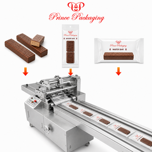 Machine d'emballage entièrement automatique pour barres de gaufrettes, machine d'emballage horizontale à flux continu, machine d'emballage en sachet coussin - Product Image 3